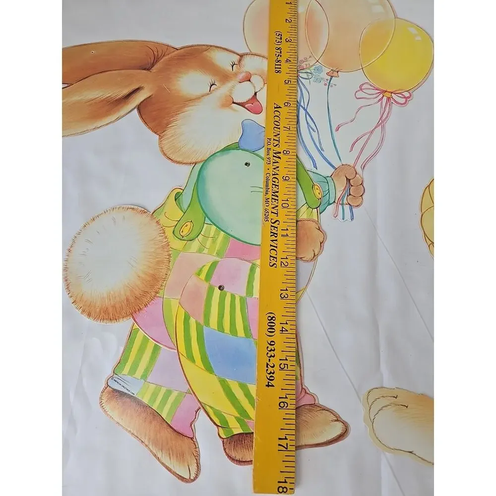 2 Vintage‎ Jointed Die-Cut Easter Bunny Decor 20